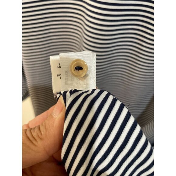 Peter Millar Men's XXL Striped Polo Shirt Summer Comfort Navy & White - Picture 7 of 7